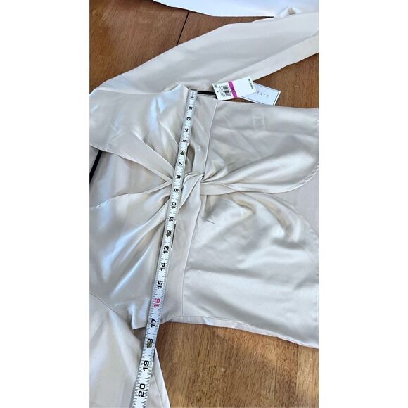 1 STATE SHEER CHIFFON LONG SLEEVED TOP SHAWL COLLAR SIZE XXS NEW - Picture 9 of 11